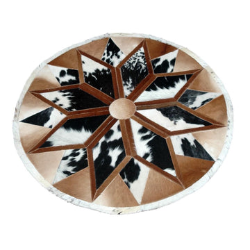 Cowhide Patchwork Rug, Luxurious Hand-Stitched Design, Perfect for Stylish Home Decor
