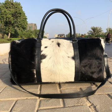 Pony Skin Bags: Medium Cowhide Duffel, Luxurious Genuine Leather, Unique Gift for Him or Her
