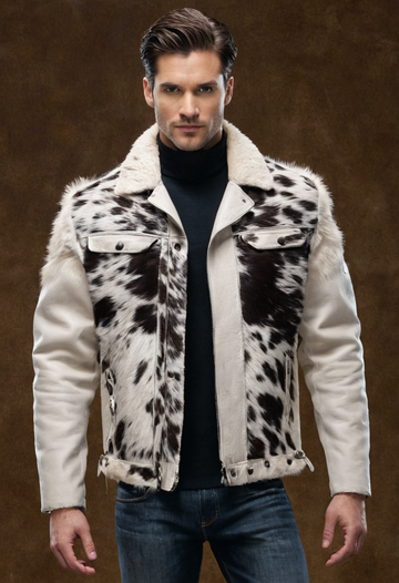 Men's Hair-On Cowhide Jacket – Genuine Pony Hair Cow Print