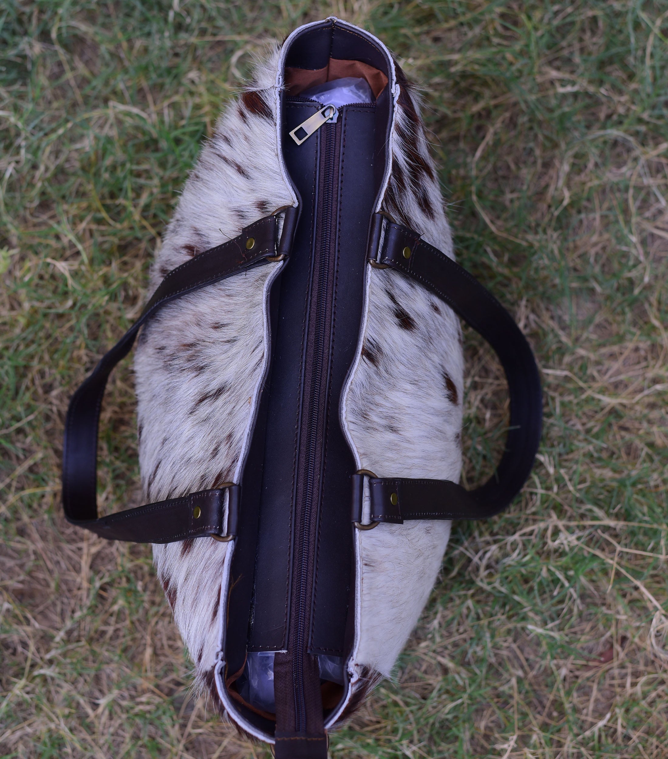 DAKOTA Cow Hide Crossbody Bag | Black & White Hair on Hide | Handmade –  Marge & Rudy Handmade