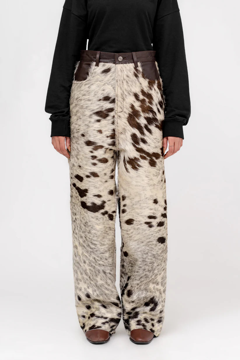Hair-On Cowhide Pants – Premium Pony Hair Cow Print Unisex