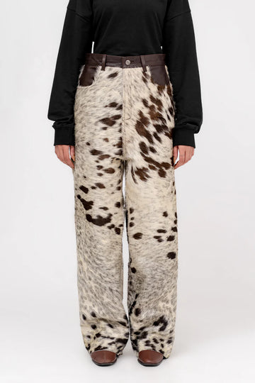Hair-On Cowhide Pants – Premium Pony Hair Cow Print Unisex