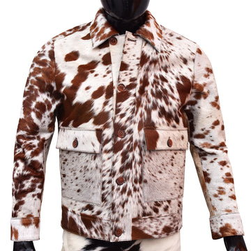Men's Cowhide Fur Jacket – Real Hair-On Pony Skin Leather Coat