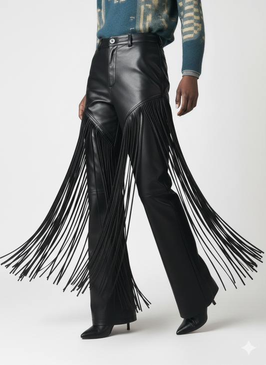 Woman Fring Flare Leather Pant