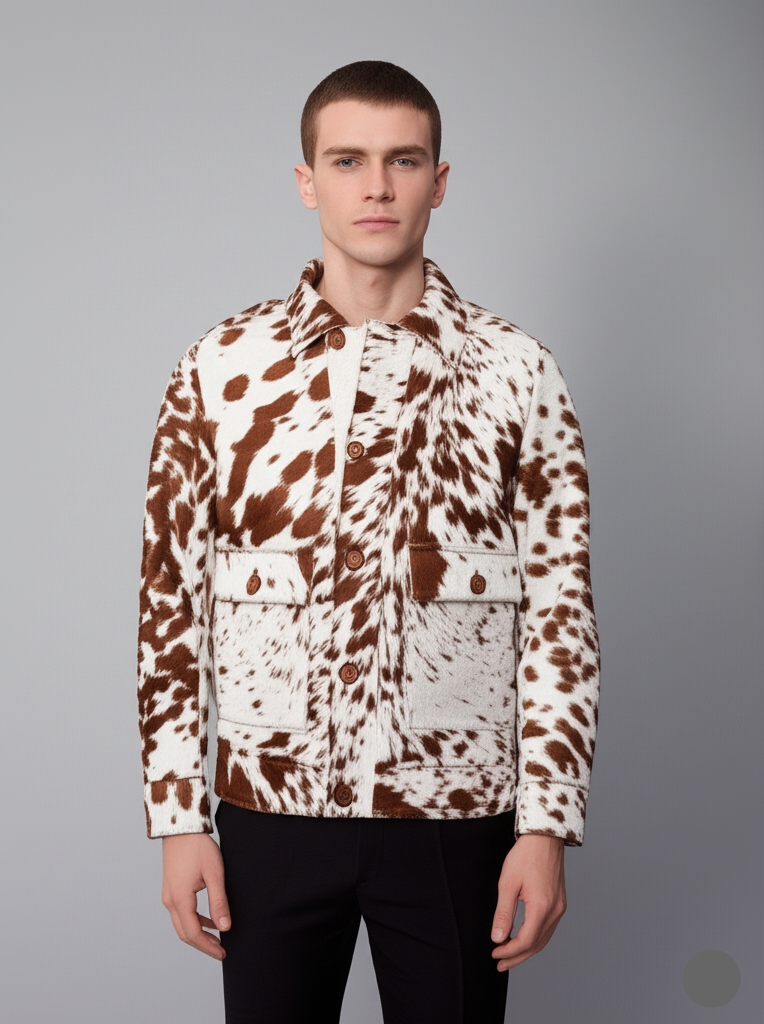 Men's Cowhide Fur Jacket – Real Hair-On Pony Skin Leather Coat