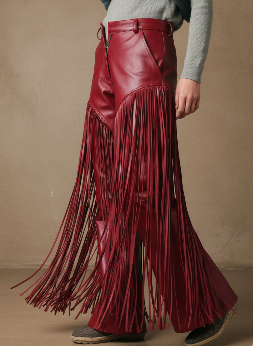 Woman Fring Flare Leather Pant