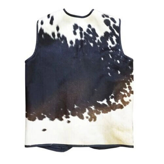 Men's Cowhide Leather Vest, Stylish Black Shade, Perfect for Casual & Formal Wear, Unique Gift for Him