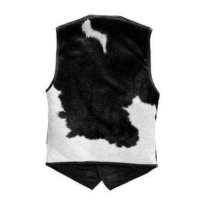 Men's Cowhide Leather Vest - Black, Stylish & Rugged Outerwear, Casual Wear, Great Gift for Him