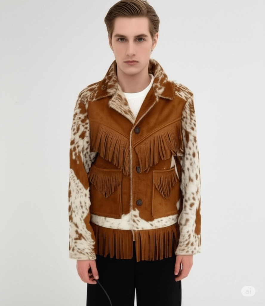 Men's Long Leather Jacket - Cow Hide Leather Coat