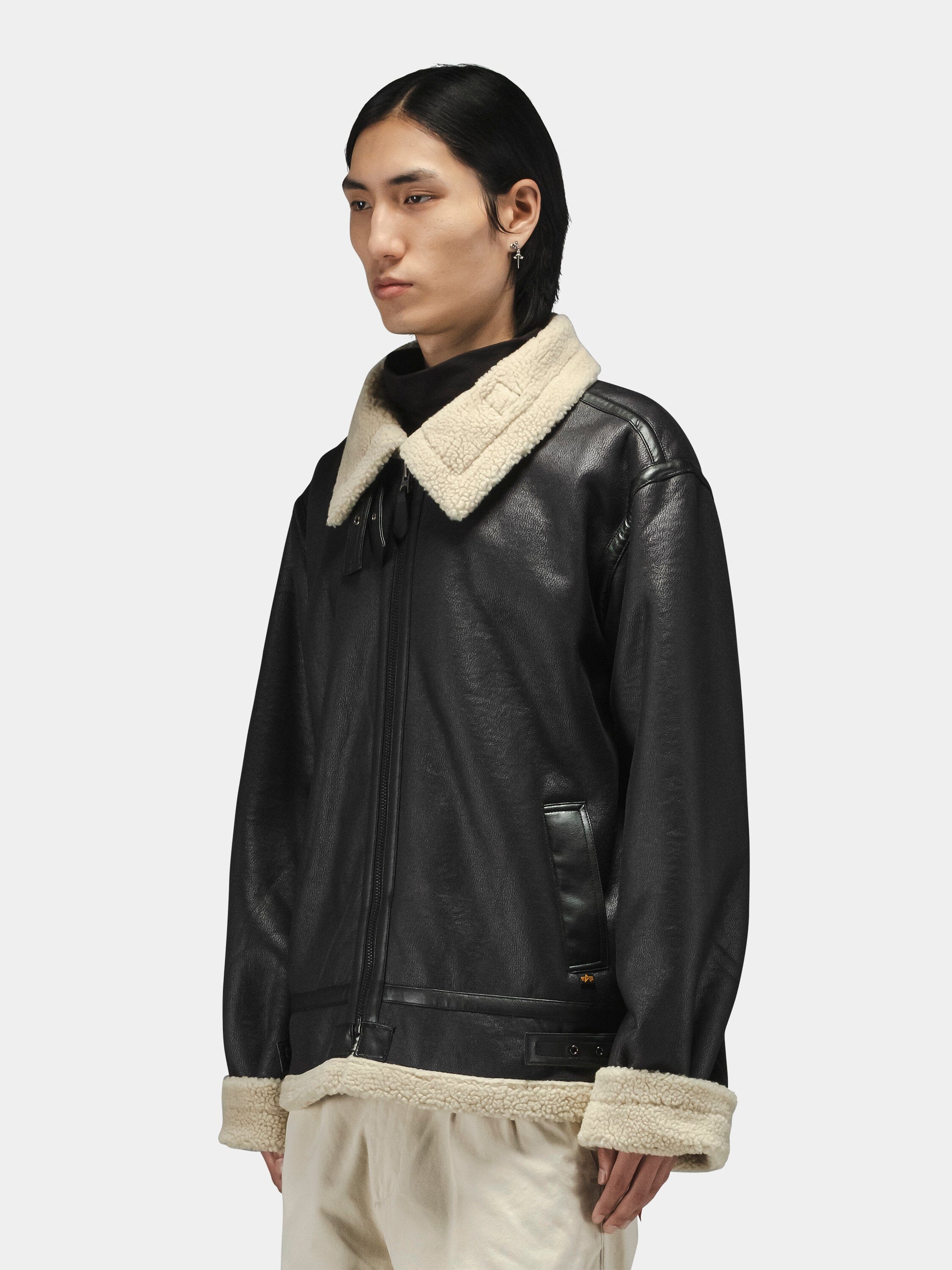 B-3 Flight Jacket Shearling Mouton ムートン B-3 Flight Jacket - Sheepskin Leather - AVI LEATHER