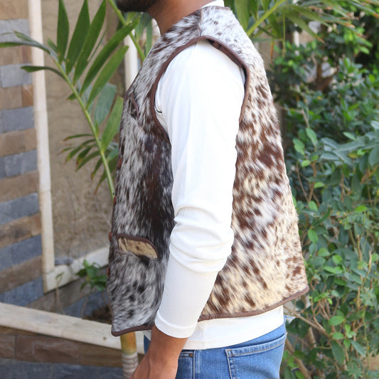 Men's Cowhide Vest Men's Real Real Hair On Cow Skin waistcoat