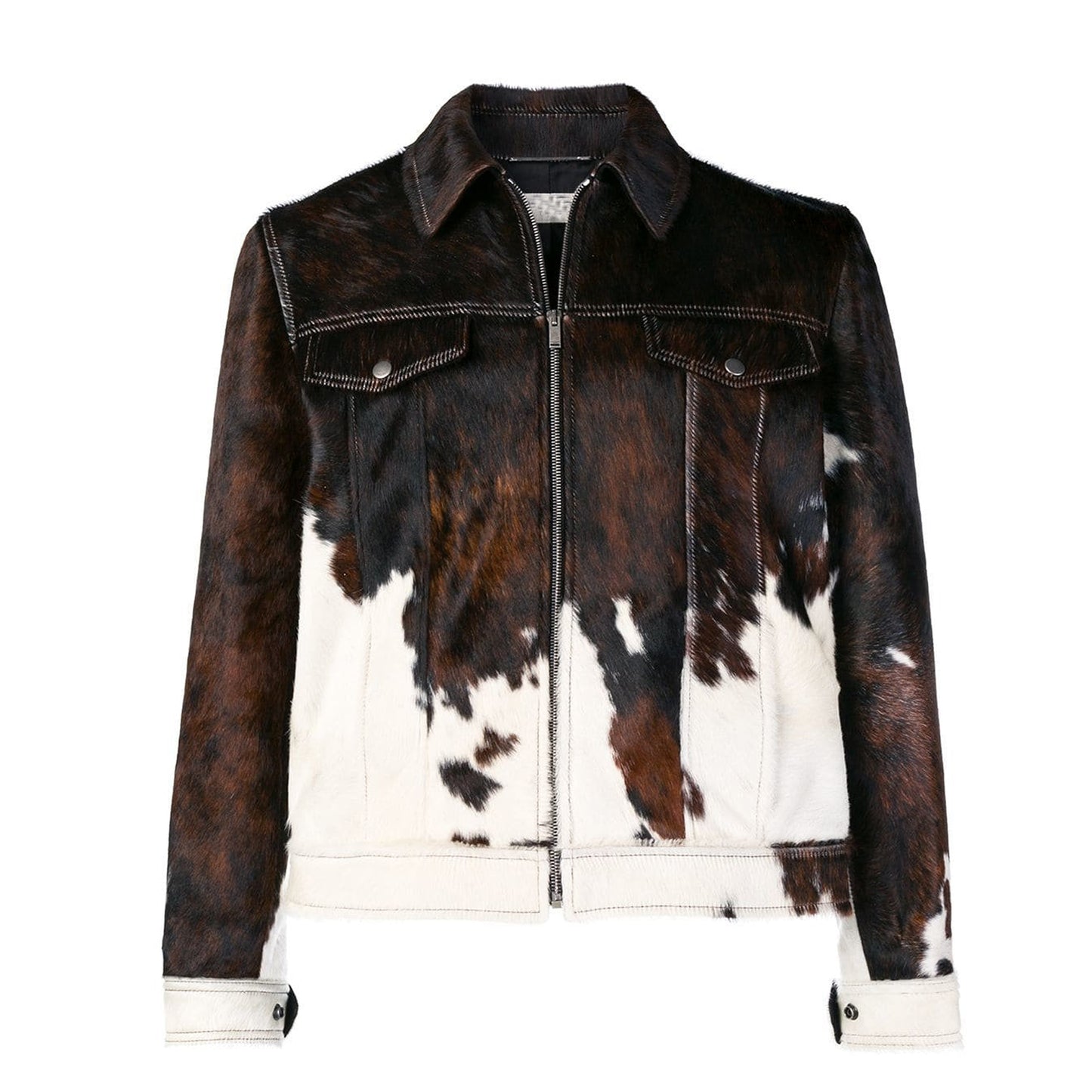 Elegant Women's Cowhide Leather Bifold Jacket, Handcrafted for Daily Use