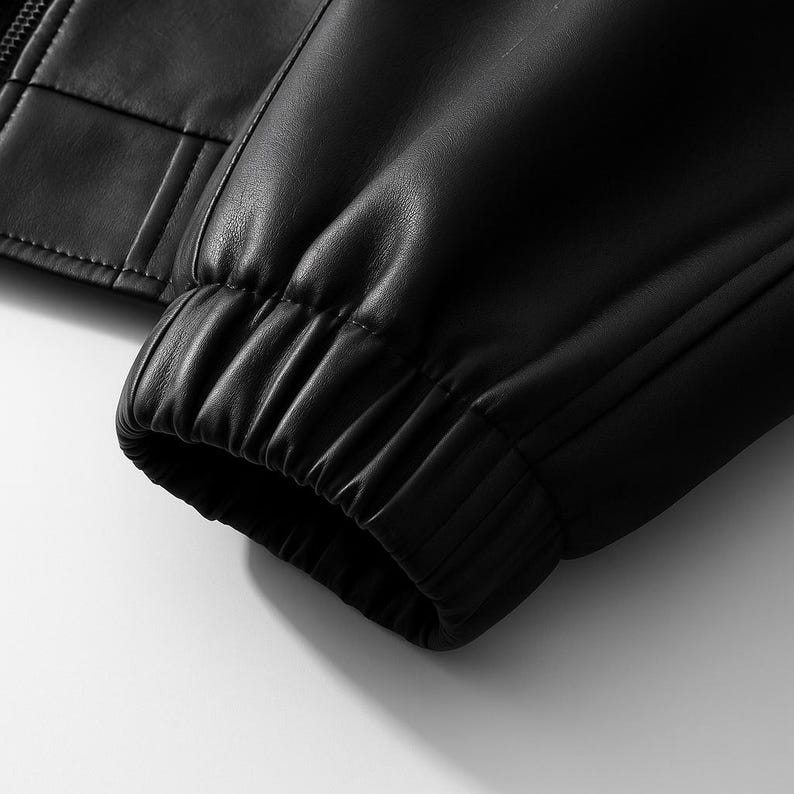 Unisex Black Original Leather Bomber Jacket – 90s Retro Streetwear