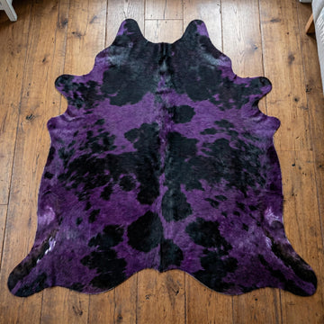 Purple cowhide rug