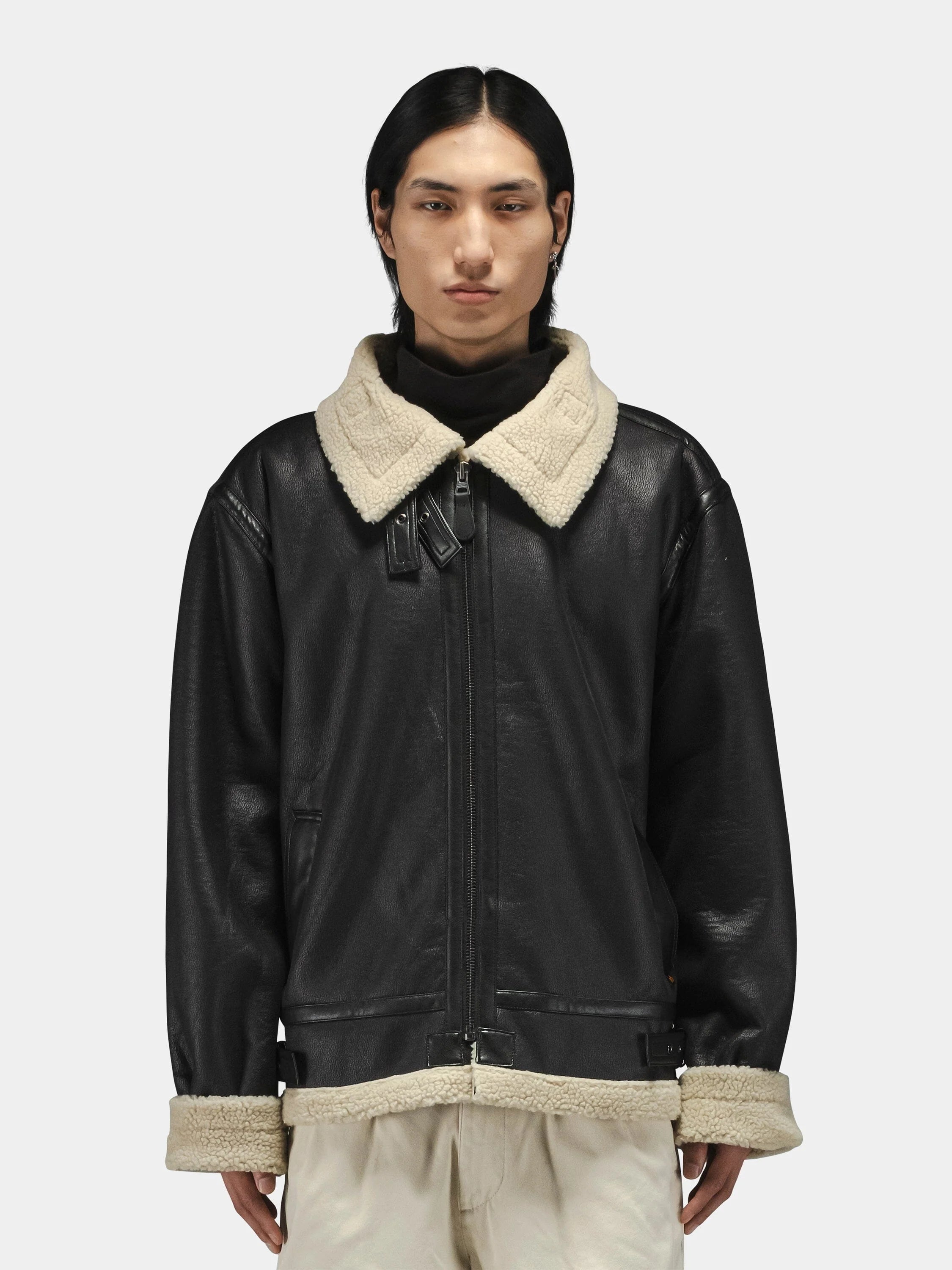 Original B-3 Shearling Aviator Jacket – Black Leather with