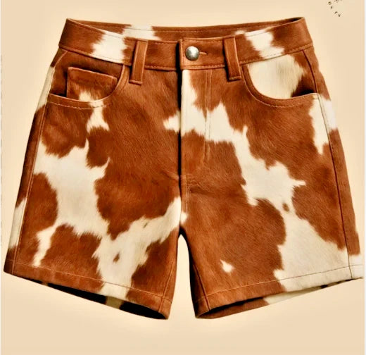 New Men's Natural Leather Shorts Genuine Soft Cowhide Causal Wear Shorts Pant